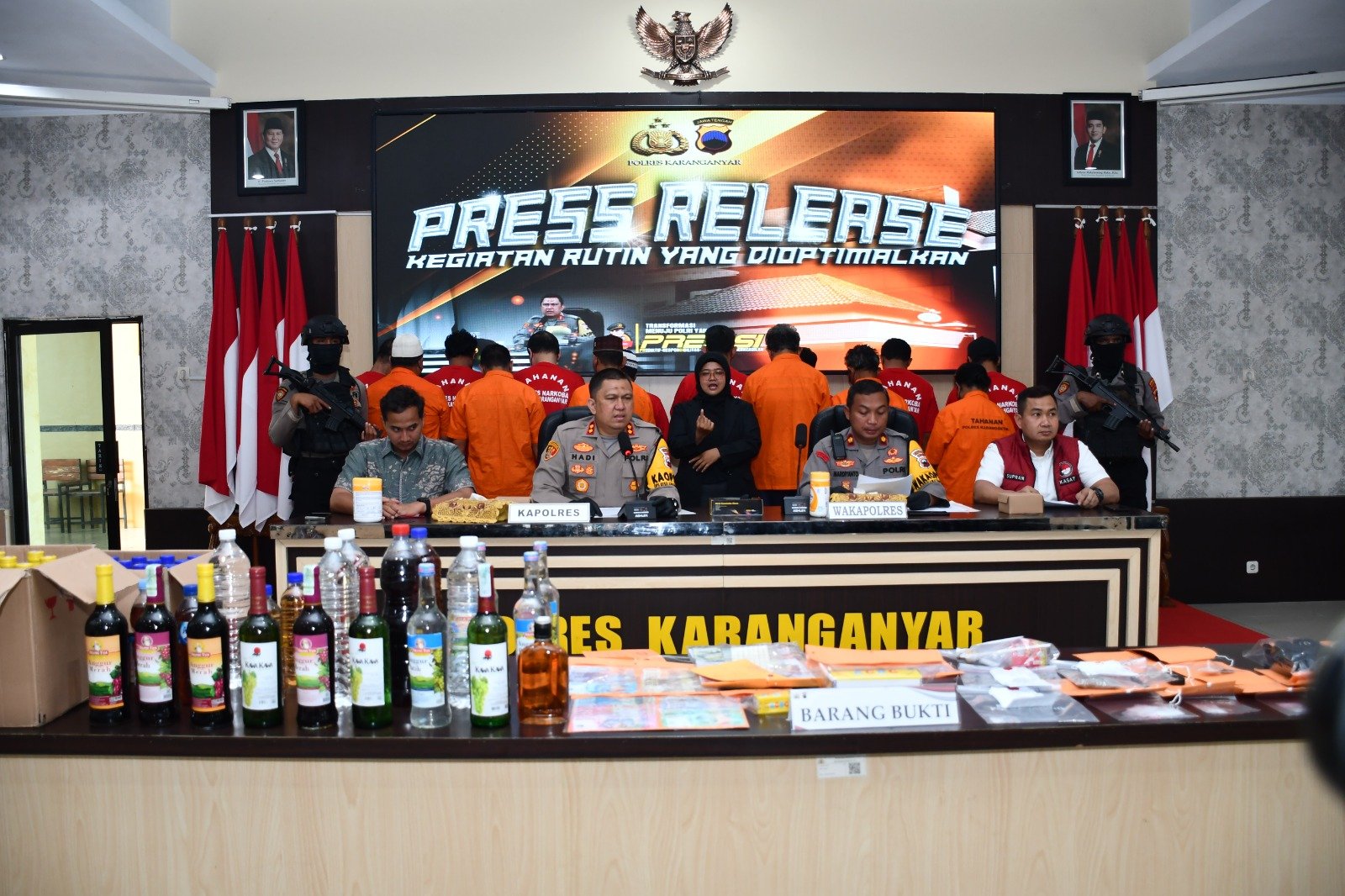 Kapolres Karanganyar Pimpin Press Release Kegiatan Rutin yang Ditingkatkan Selama Sebulan Menjelang Ramadhan