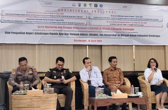 Sosialisasi Sistem E-Berpadu di PN Simalungun Dihadiri Polres Simalungun