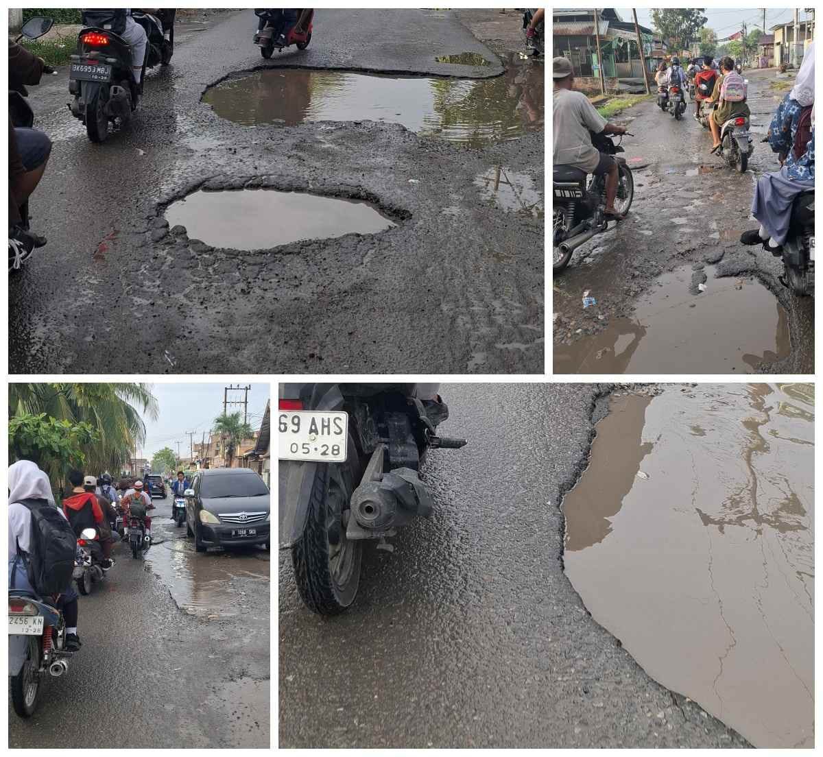 Jalan Rusak Parah di Desa Sei Rotan, Warga Desak Bupati Deli Serdang Turun Tangan