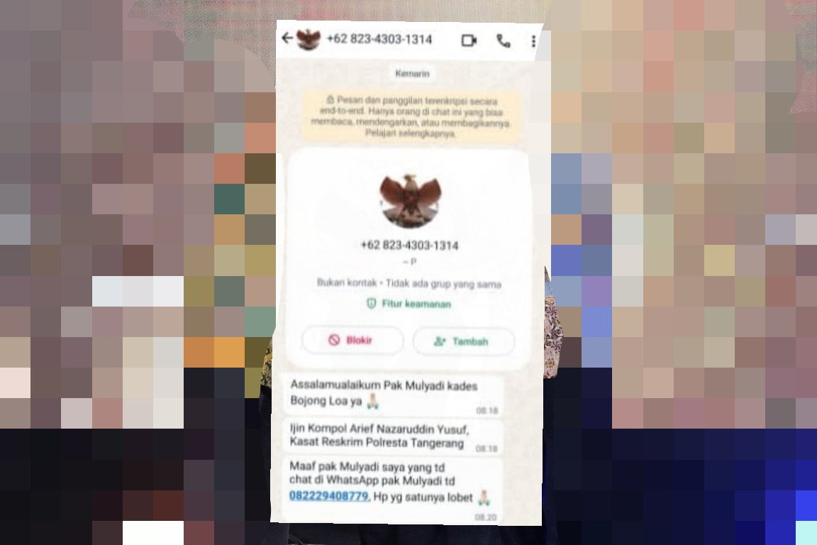 Hati-hati, Nomor Tak Dikenal Mengatas Namakan Kompol Nazarudin Yusuf Kasat Reskrim Polresta Tangerang