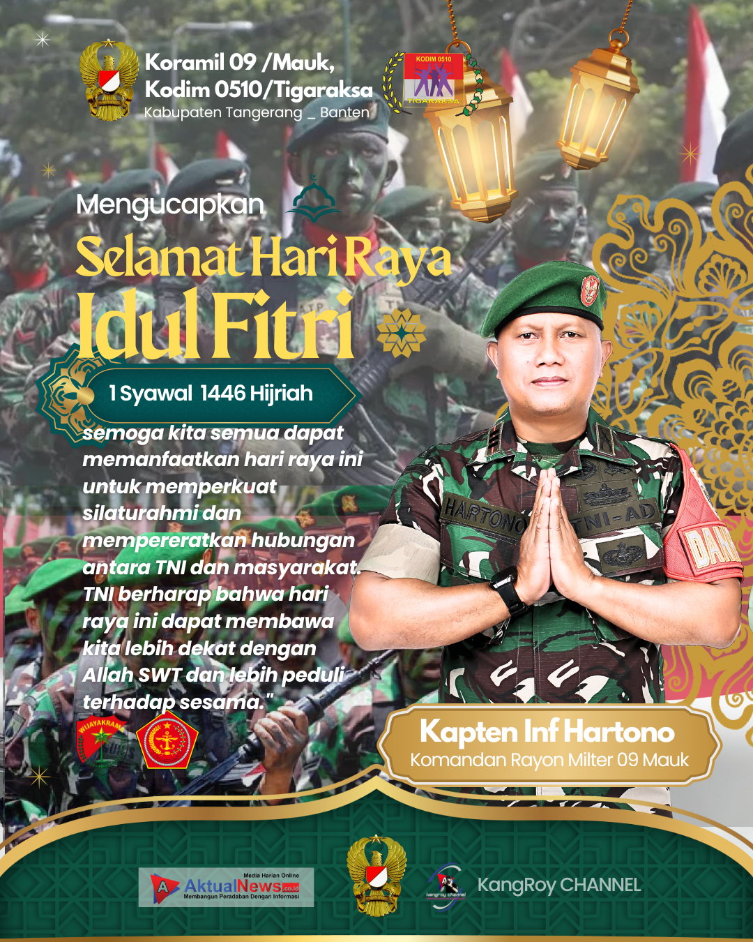 Danramil Mauk Mengucapkan Selamat Hari Raya Idul Fitri 1446 H/2025