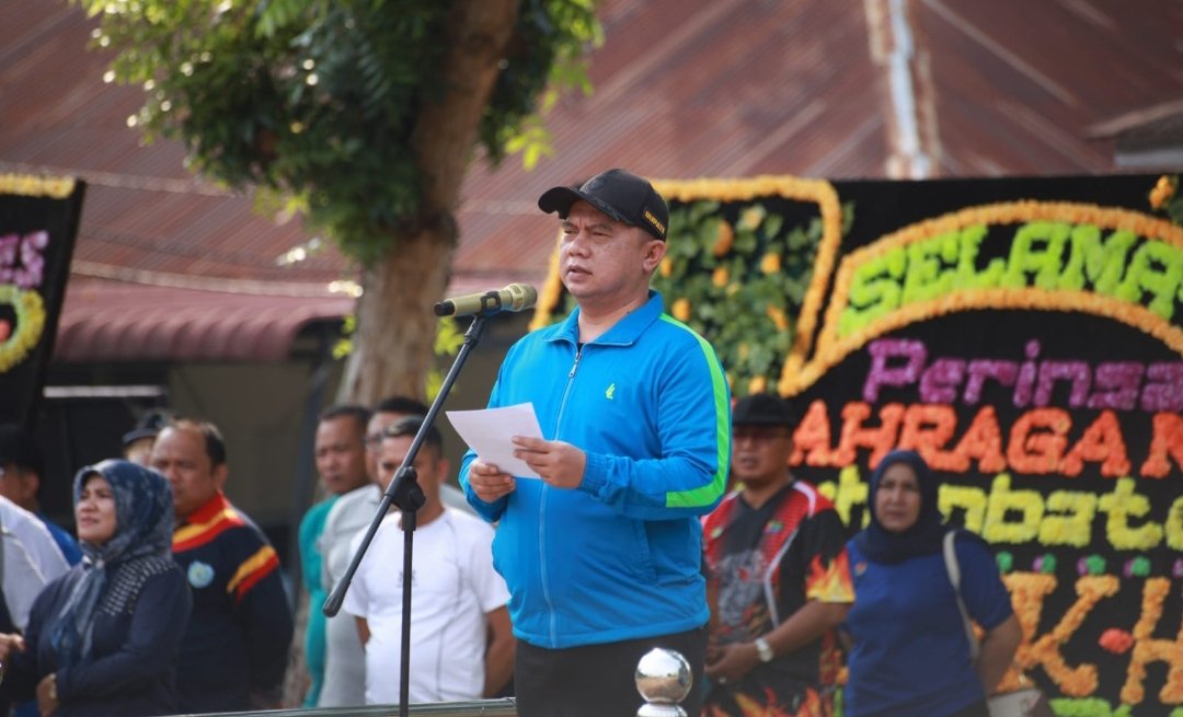 Bupati Labuhanbatu Pimpin Upacara Peringatan Hari Olahraga Nasional Ke- 40 