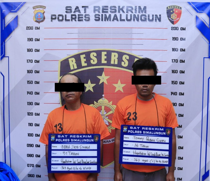 Jatanras Polres Simalungun Berhasil Bekuk Dua Pelaku Pencurian Besi Beton Tidak Berkutik saat Diamankan