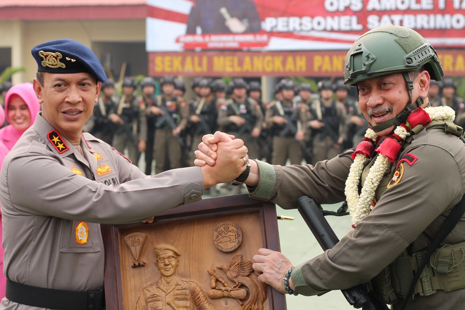 Penuh Haru, 200 Personel Satbrimob Polda Sumsel Kembali Pasca Jalankan Tugas Dalam Operasi Amole I Tahun 2023