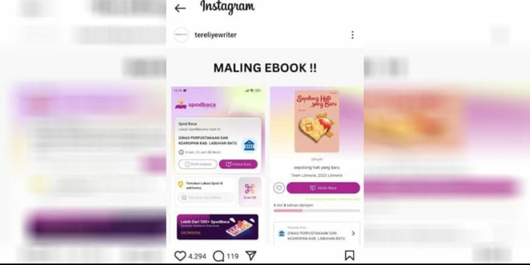 Tere Liye Sebut Dinas Perpustakaan Labuhanbatu Maling Ebook