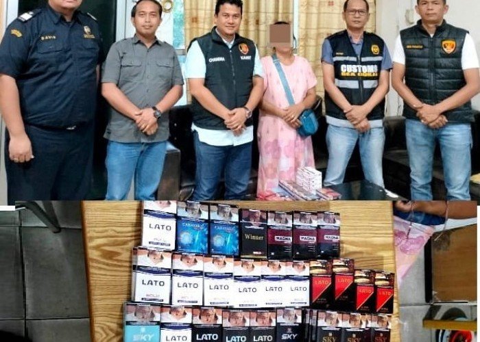 Wanita Pedagang Rokok Ilegal Diamankan Sat Reskrim Polres Siantar