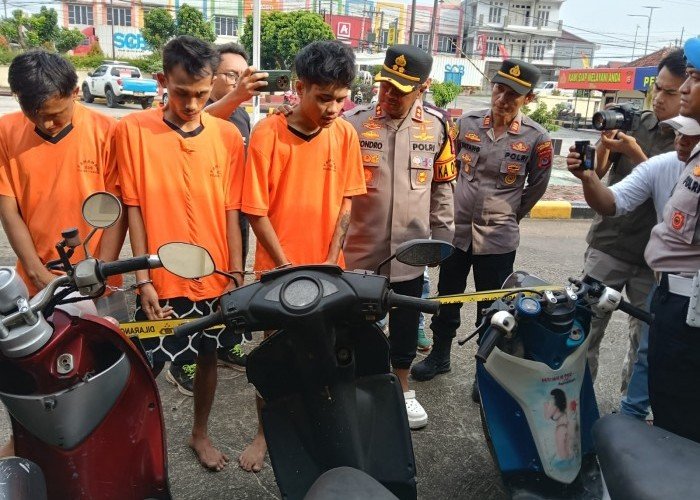 Tim Resmob dan Unit  Reskrim Polsek Cikande Polres Serang  Tangkap Pelaku Curanmor
