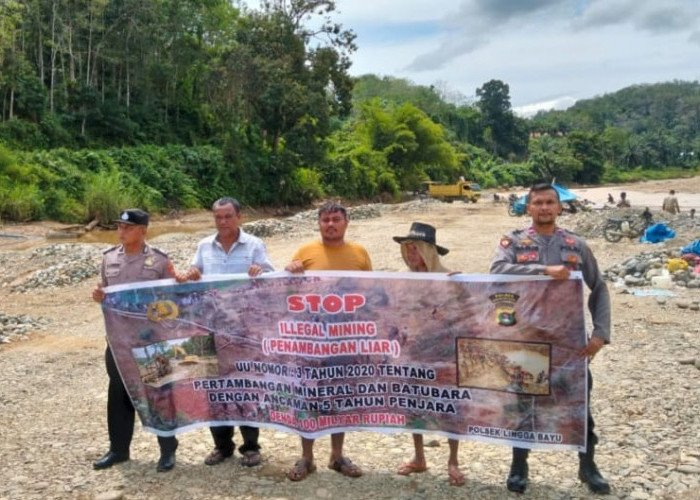 Polsek Lingga Bayu Himbau dan Larang Aktivitas Tambang Emas Ilegal dan Galian C