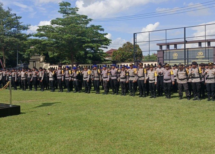 Wakapolres Serang Pimpin Apel Konsolidasi Personel Pengamanan PSU Kabupaten Serang