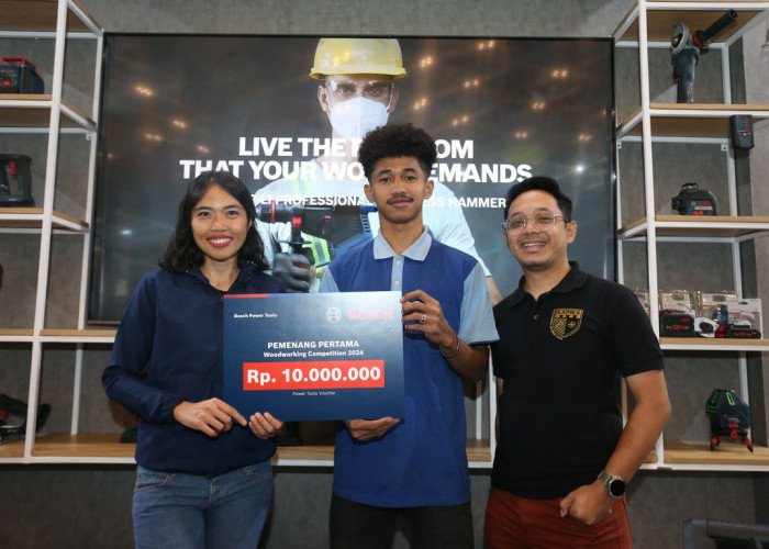 Bosch nobatkan Andrew Yulius dan Virgo Dia sebagai jawara Bosch Woodworking Competition 2024