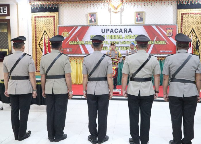 Upacara Serah Terima Jabatan Kabag Ren, Kasat Lantas, Kasat Samapta, dan Kapolsek Bambel Polres Aceh Tenggara