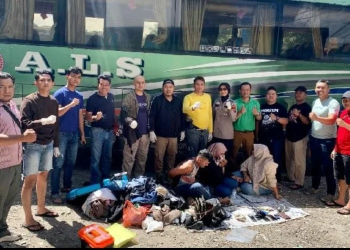 Penggerebekan mengejutkan! Tiga Penumpang Bus ALS tertangkap Bawa Narkotika
