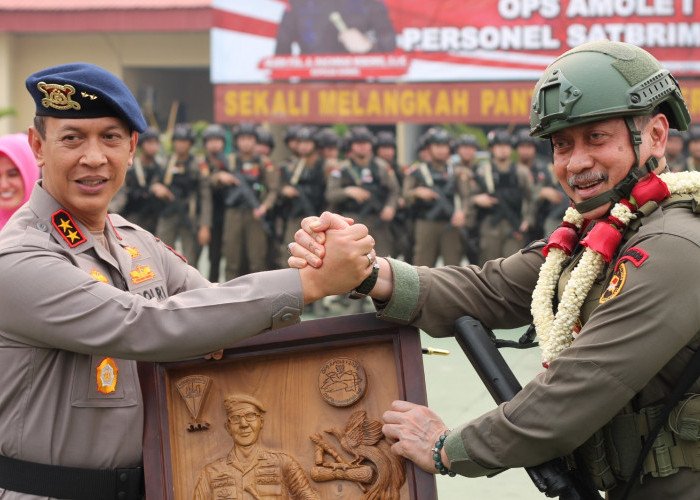 Penuh Haru, 200 Personel Satbrimob Polda Sumsel Kembali Pasca Jalankan Tugas Dalam Operasi Amole I Tahun 2023