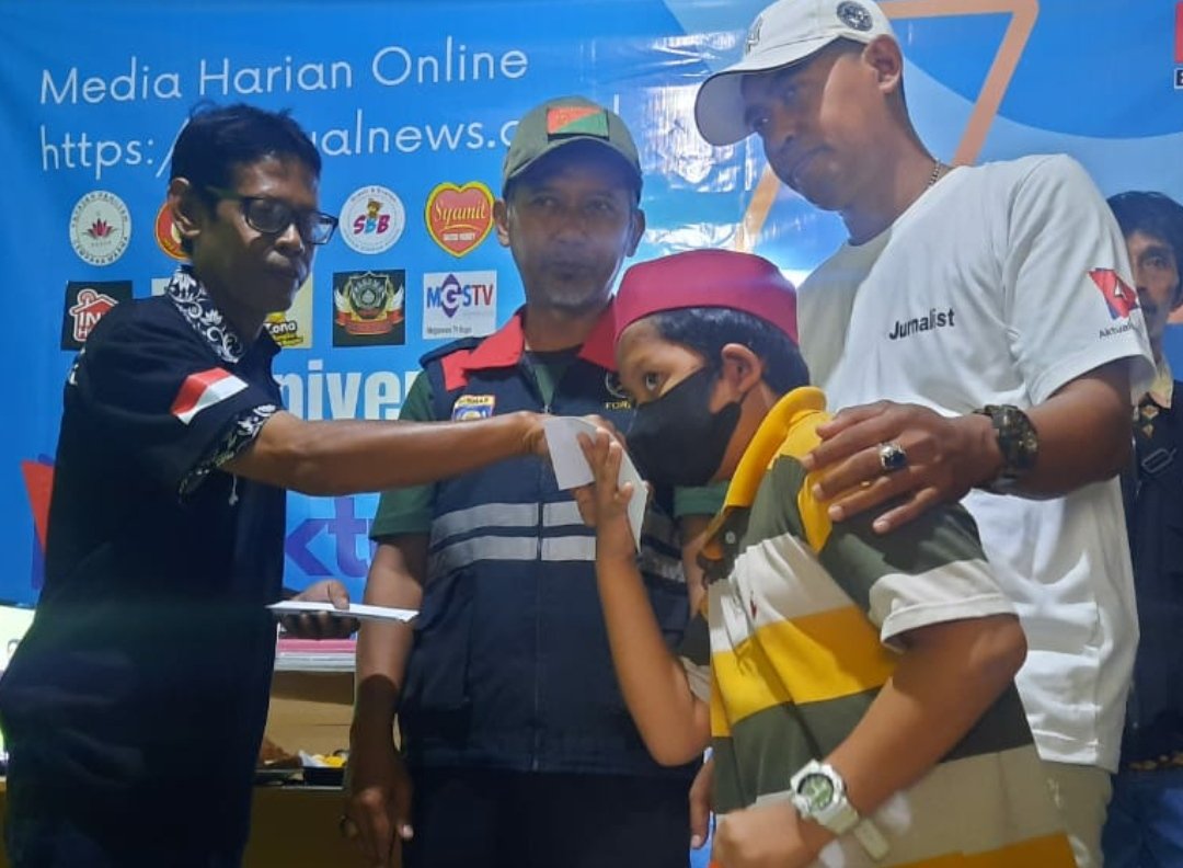 Puncak Acara Gebyar Anniversary AktualNews Yang Ke 4 Berikan Santunan Anak Yatim dan Potong Tumpeng